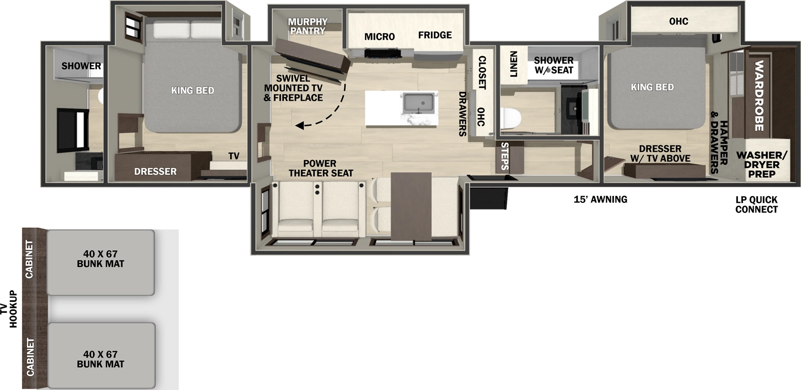 Cedar Creek 38DB Floorplan
